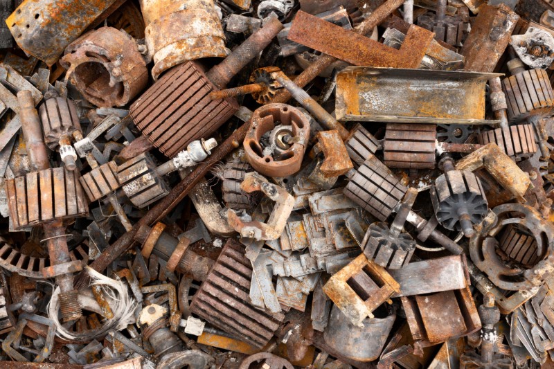 Pile of rusted scrap metal