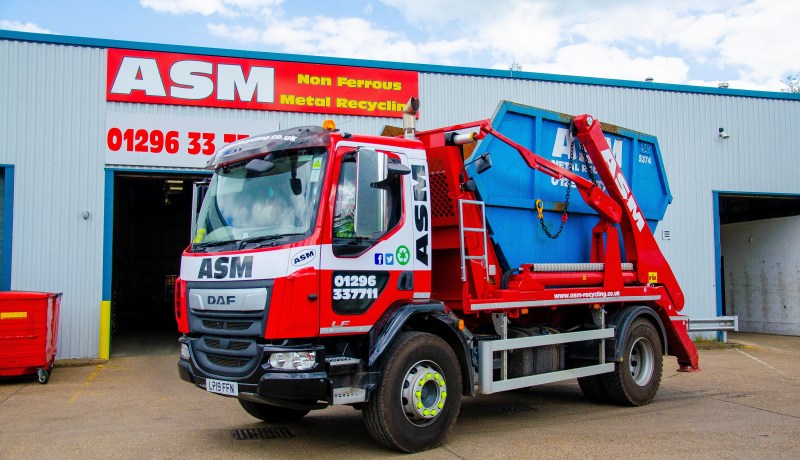 Skip lorry with an 18-yard skip