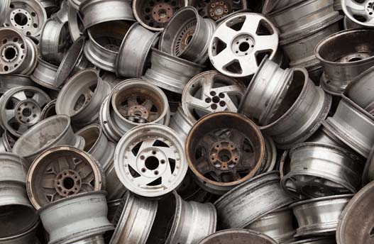 Pile of alloy wheels